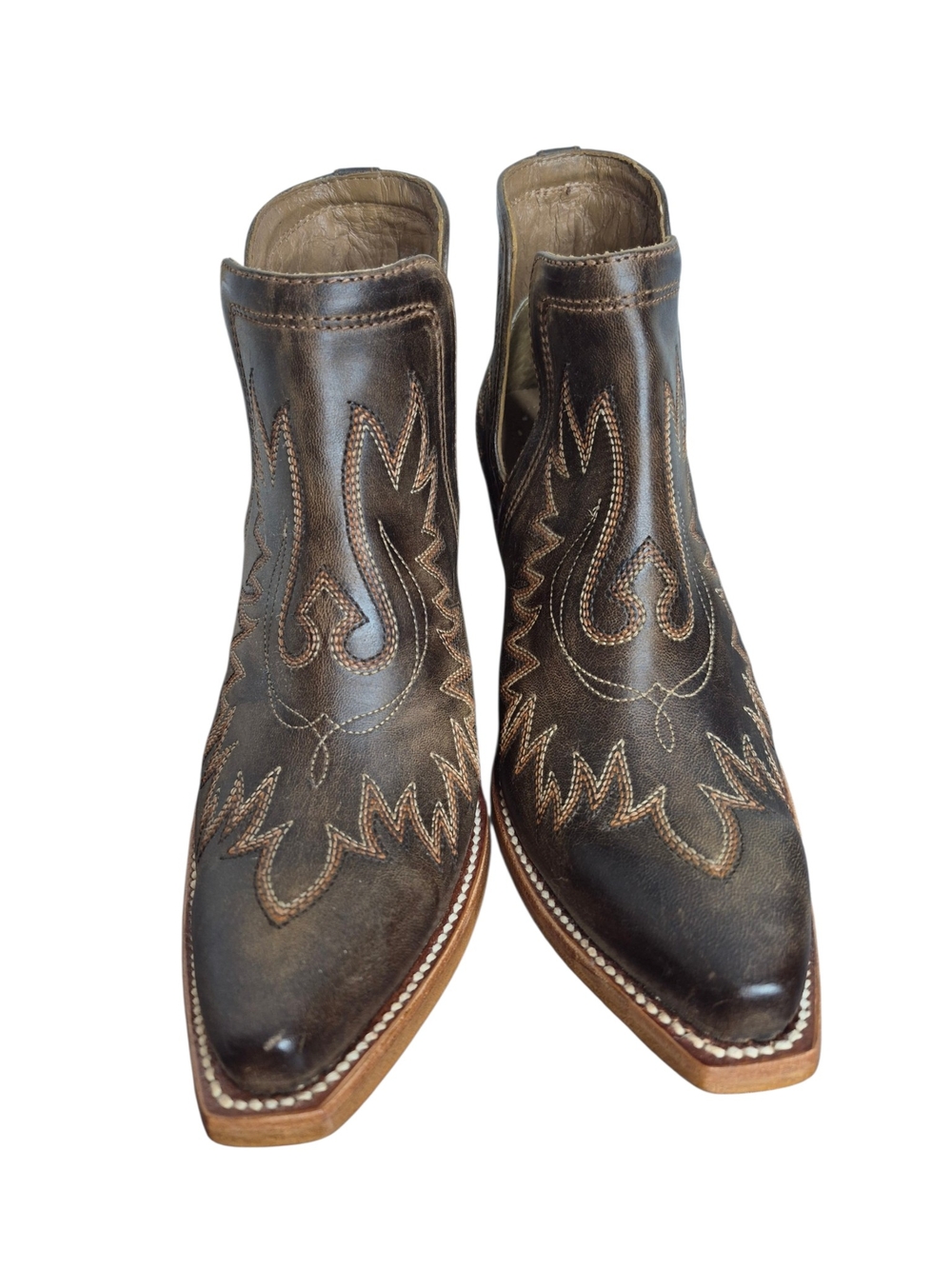 Ariat Dixon Western Cutout Leather Ankle Boots Embroidered Womens 7.5 B - Picture 5 of 10